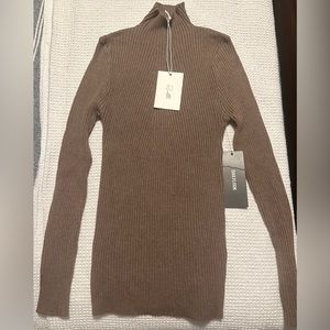 Rielle Ribbed Stretch Knit Mockneck Sweater